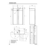 Apģērbu žāvēšanas skapis ar divām durvīm, taisnstūrveida forma, balta krāsa, ar ventilācijas izvadiem.