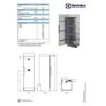Balts apģērbu žāvēšanas skapis Electrolux DC6-4 ar ventilācijas izvadu un iekšējām plauktiem.