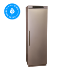 Nimo Sensor Dryer 1900, 6 kg, šaurs, sudraba krāsas apģērbu žāvēšanas skapis ar digitālo paneli.