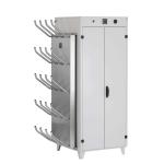 Apģērbu žāvēšanas skapis OSMA KTS 2000 Ideal, balts, ar metāla plauktiem un durvīm, ar vairākām žāvēšanas āķiem.